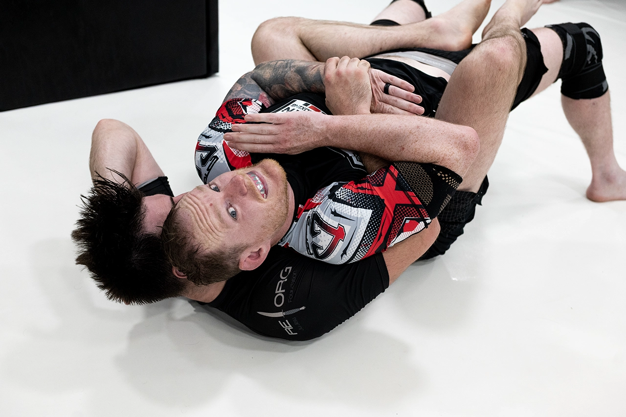 Rob Goodson rolling with a Praetorian MMA member during Brazilian Jiu Jitsu training