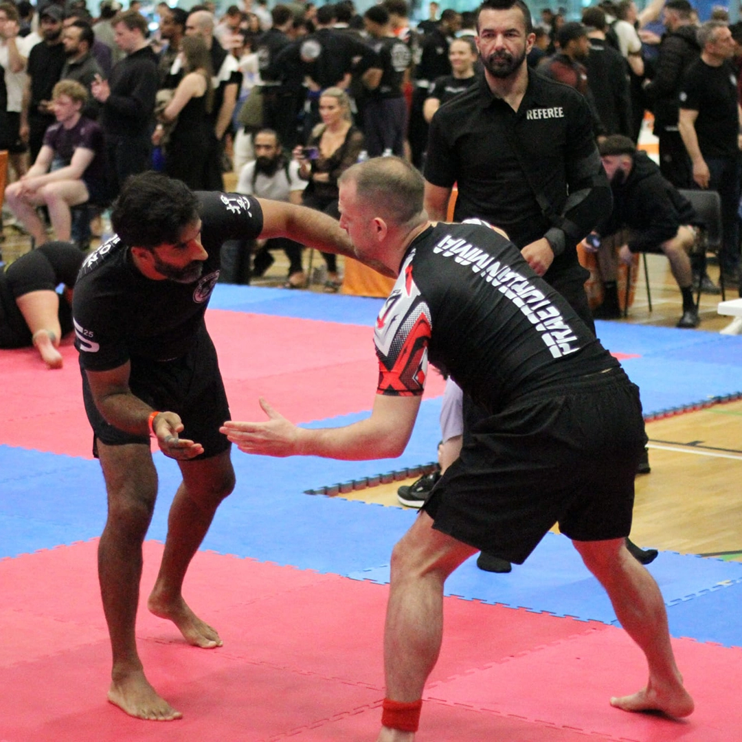 Martyn Styler competing against a BJJ black belt in a NoGi competition in April 2026